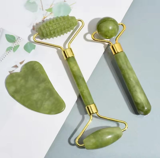 3 in 1 Gua Sha & Jade Roller Set
